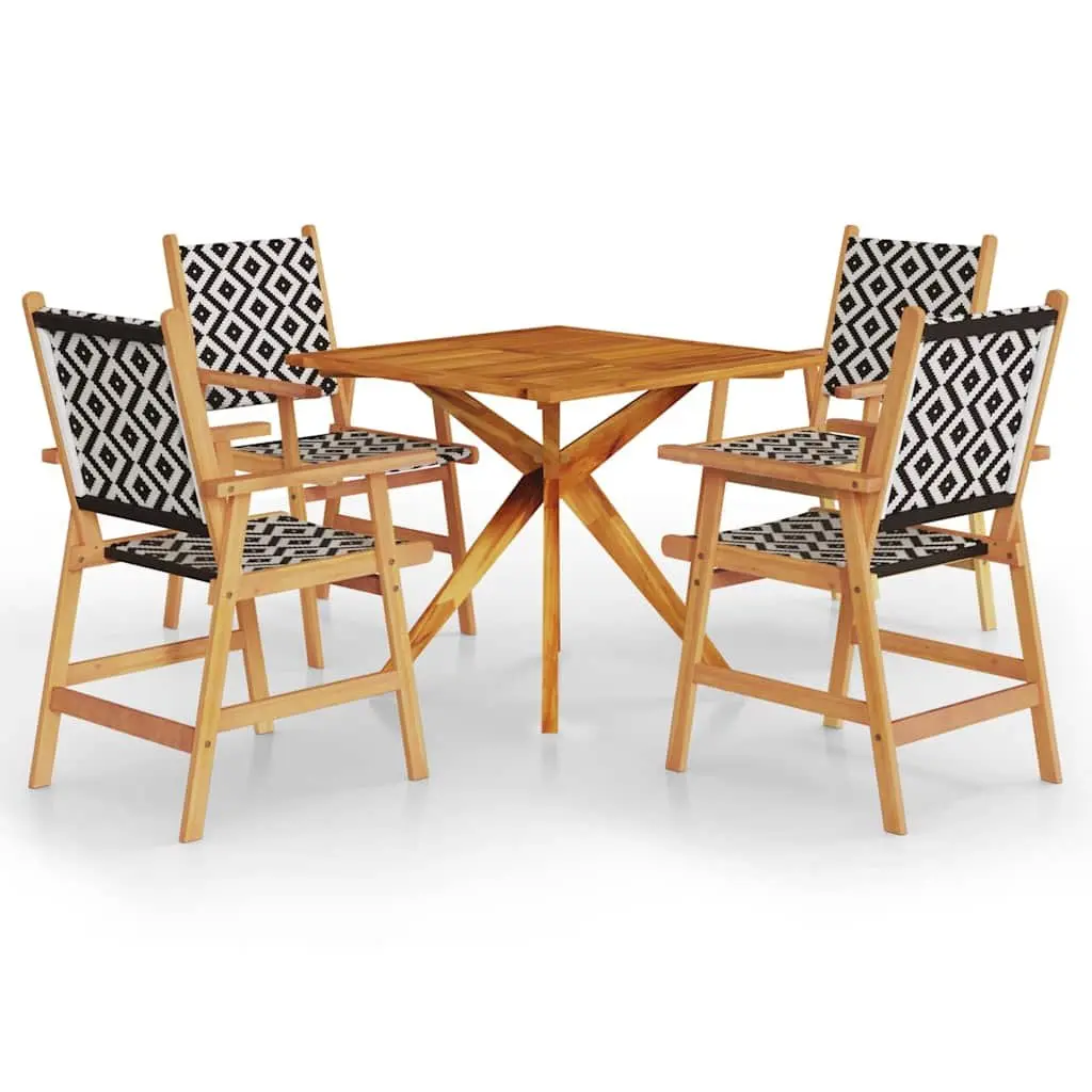 5 Piece Garden Dining Set Outdoor Furniture Patio Table Chairs Solid Wood