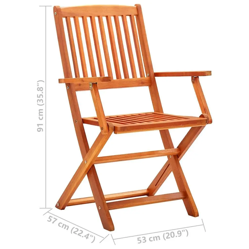 9 Piece Eucalyptus Wood Folding Outdoor Dining Set