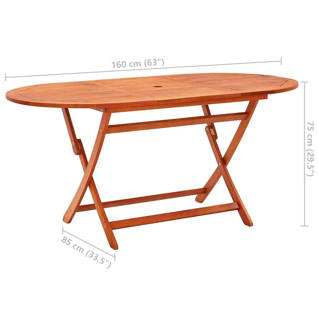 9 Piece Eucalyptus Wood Folding Outdoor Dining Set