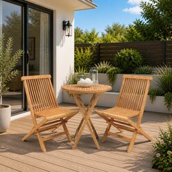 Elegant 3 Piece Teak Wood Garden Dining Set