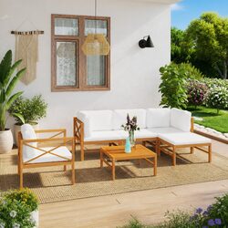 Premium 6-Piece Teak Garden Lounge Set with Cushions