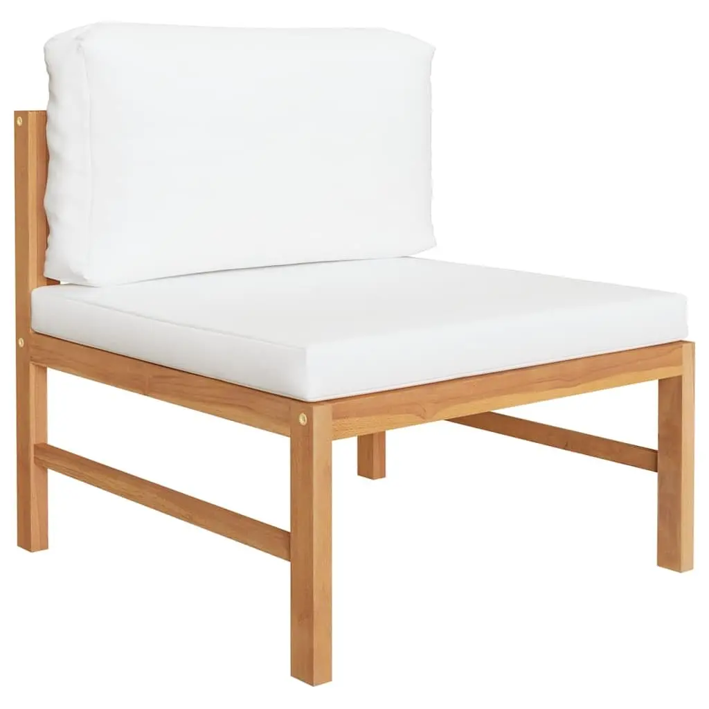 3-Seater Garden Sofa with Cream Cushions