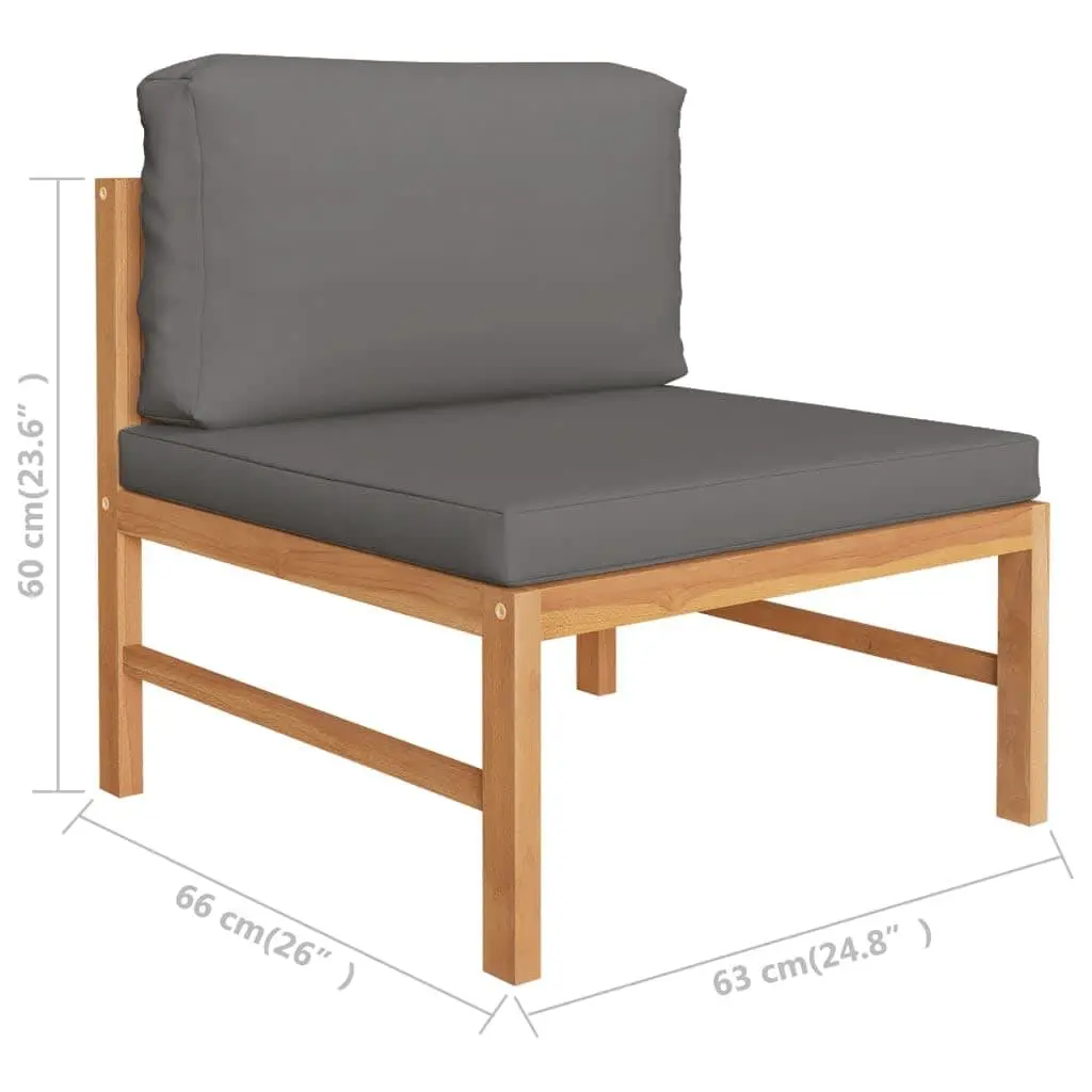 3-Seater Garden Sofa Made of Solid Teak Wood