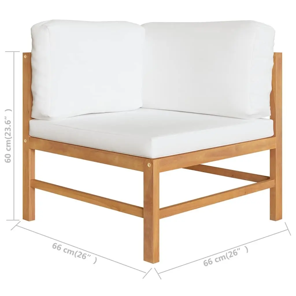 4-Seater Garden Sofa with Cream Cushions