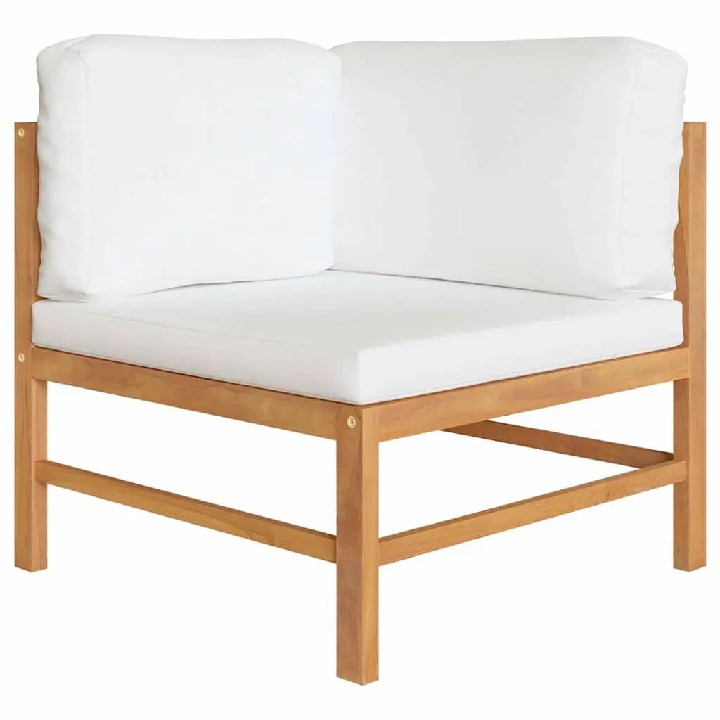 9-Piece Outdoor Teak Lounge Set with Cream Cushions