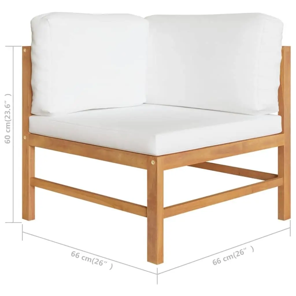 9-Piece Outdoor Teak Lounge Set with Cream Cushions