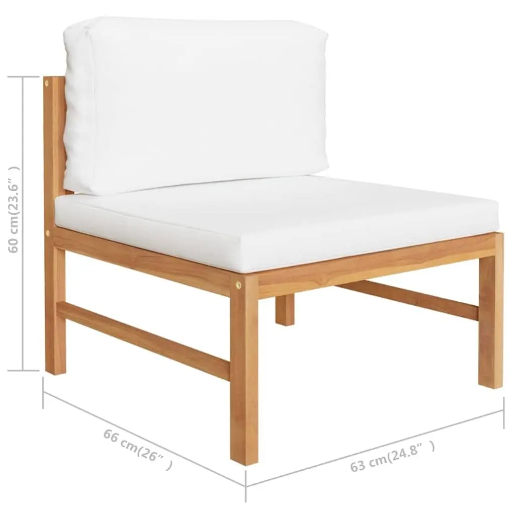 9 Piece Garden Lounge Set Teak Hardwood Cream Cushions