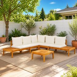 Premium Acacia Wood Garden Lounge Set with Cushions
