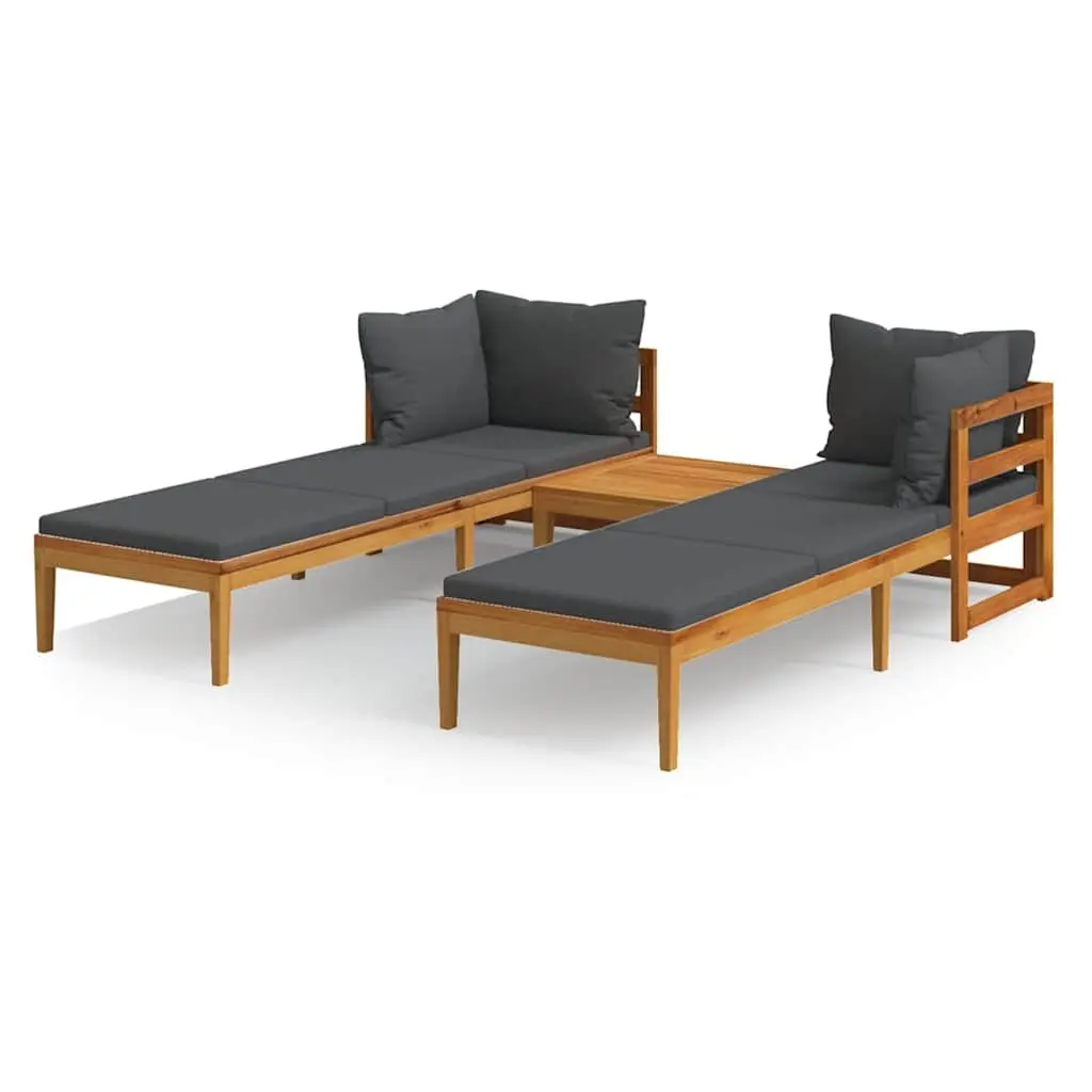 Acacia Wooden Garden Lounge Set with Cushions