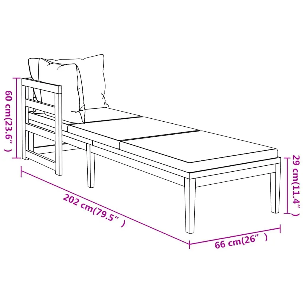 Acacia Wooden Garden Lounge Set with Cushions