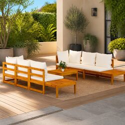 5-Piece Outdoor Lounge Set with Acacia Wood Construction
