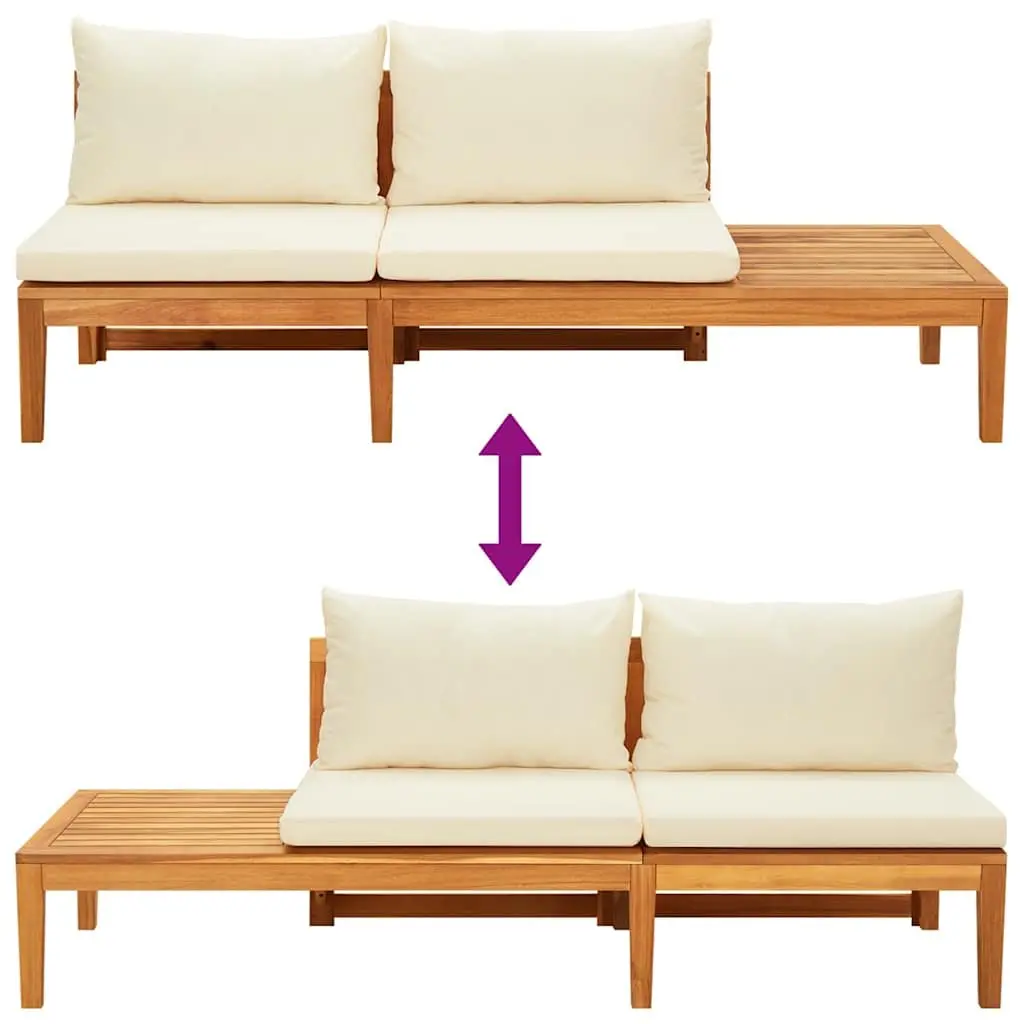 4-Piece Wooden Patio Lounge Set with Cushions