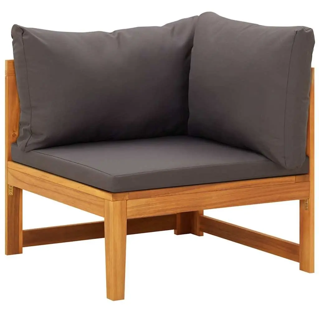 Garden Lounge Set Solid Acacia Wood 3 Piece Outdoor Patio Furniture Grey with Cushions