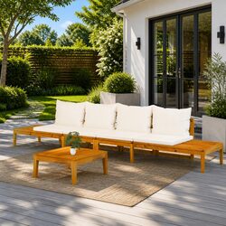 Outdoor Garden Benches with Cushions 2 Piece Furniture Set Seating