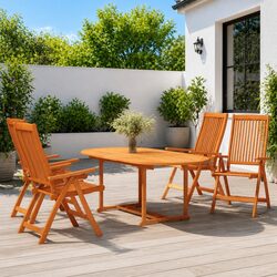 Premium 5 Piece Outdoor Dining Set with Reclining Chairs