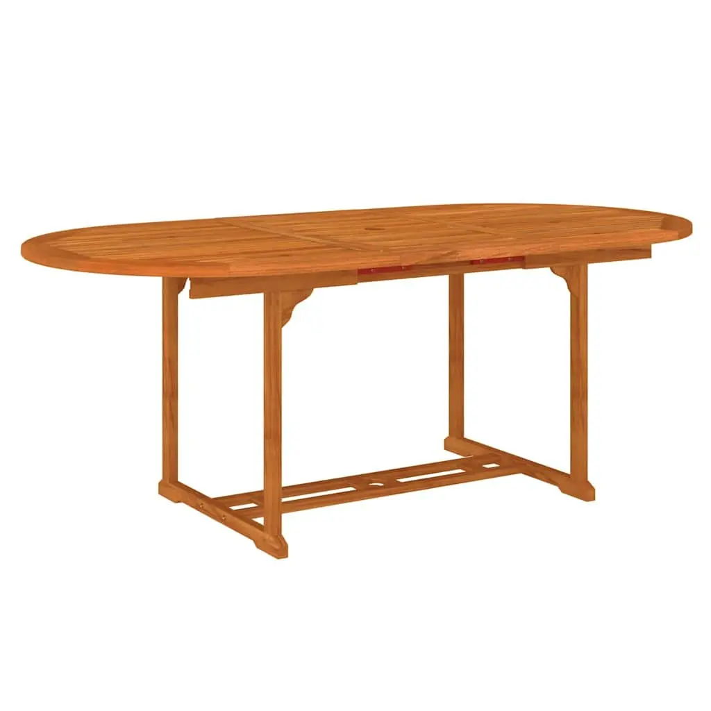 5 Piece Garden Dining Set Eucalyptus Wood Extendable Table Reclining Armchairs Brown