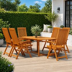 Outdoor 7-Piece Garden Dining Set with Extendable Table