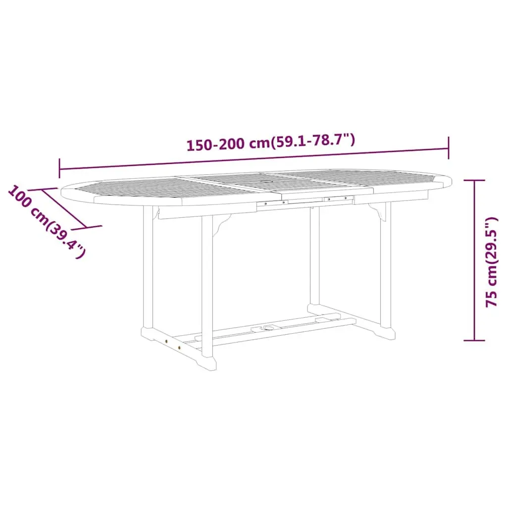 Outdoor 7-Piece Garden Dining Set with Extendable Table