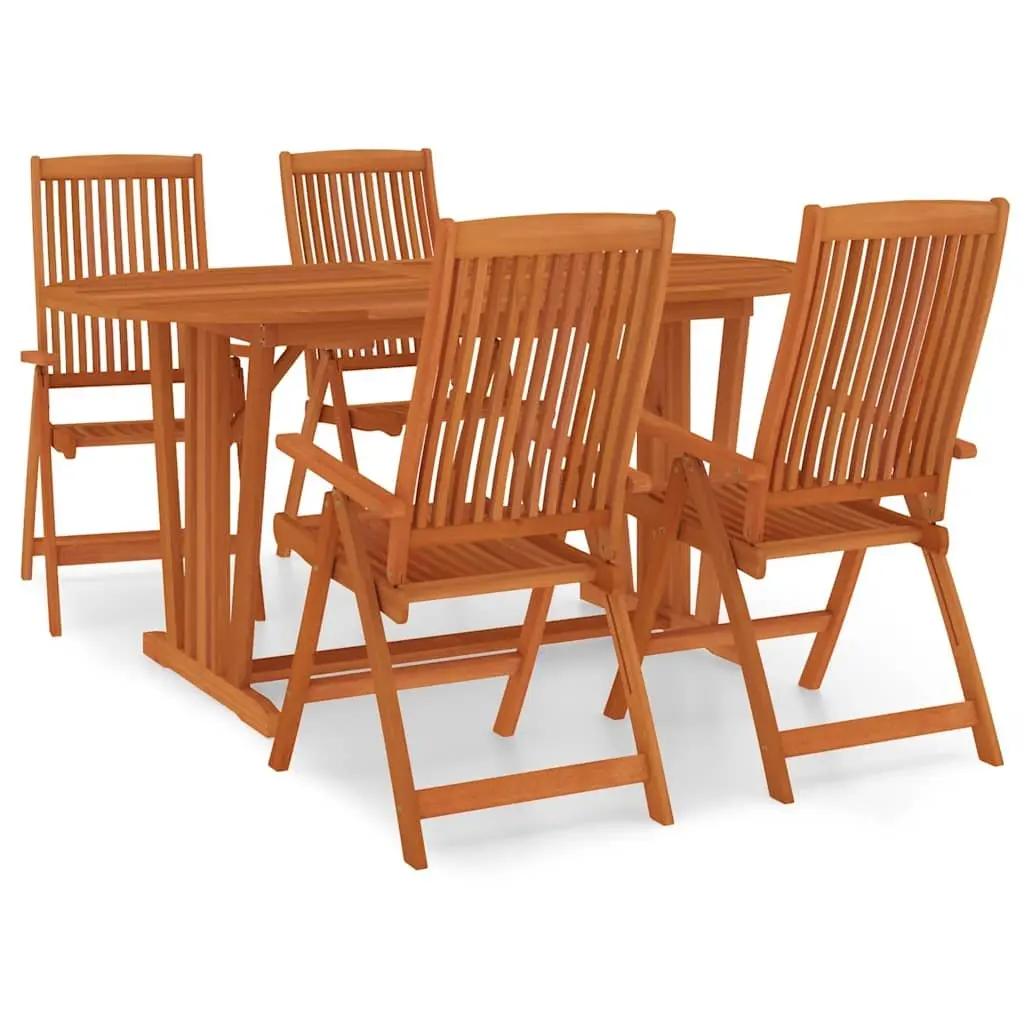 5 Piece Garden Dining Set in Solid Eucalyptus Wood