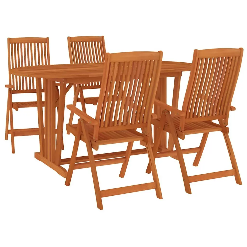 5 Piece Garden Dining Set in Solid Eucalyptus Wood