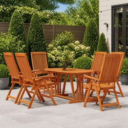 7-Piece Eucalyptus Wood Outdoor Dining Set for Durability