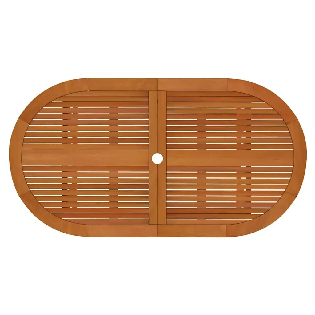 7 Piece Outdoor Dining Set Solid Eucalyptus Wood Garden Patio Furniture Brown