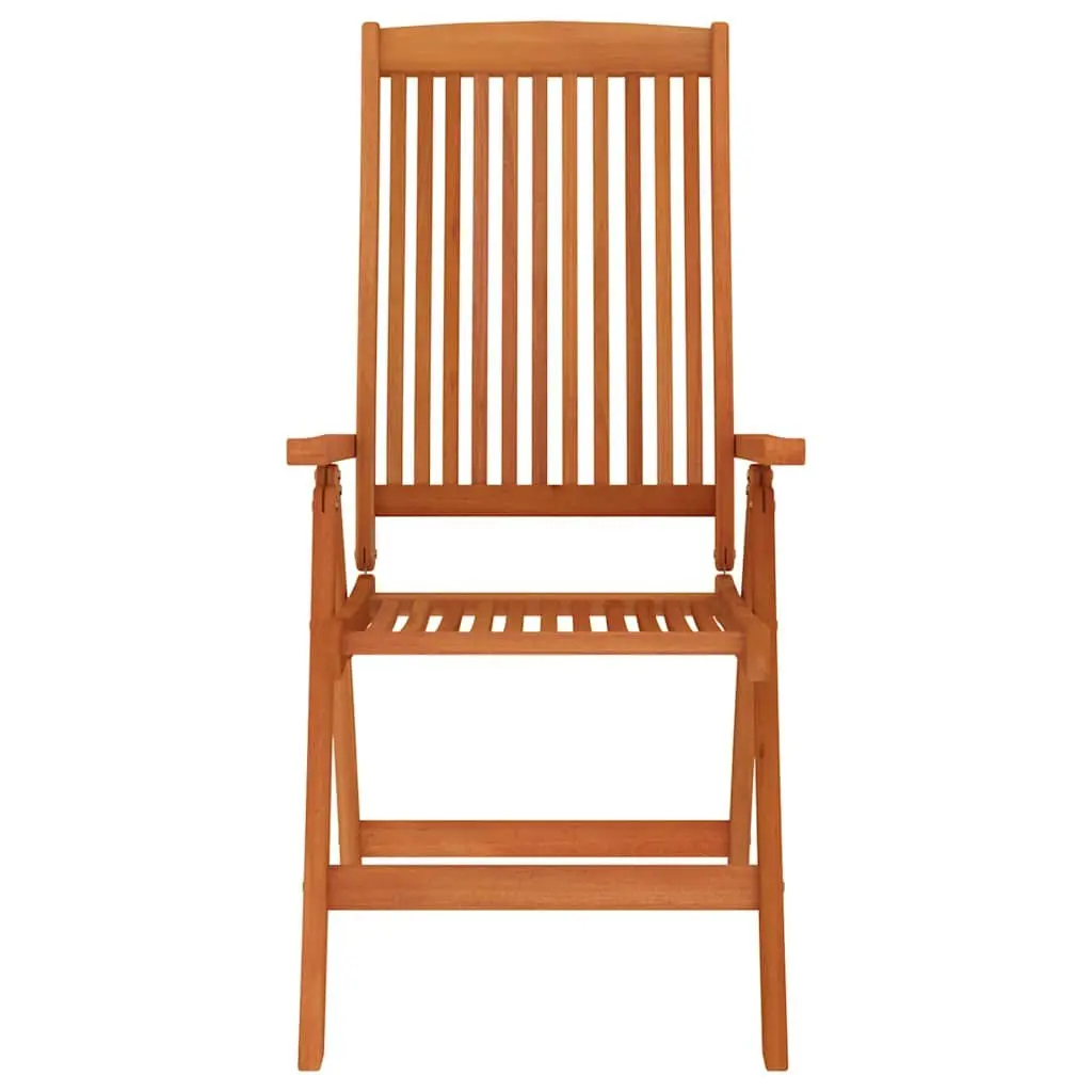 Folding Garden Chairs Solid Wood Eucalyptus 6 Piece Brown Outdoor Reclining