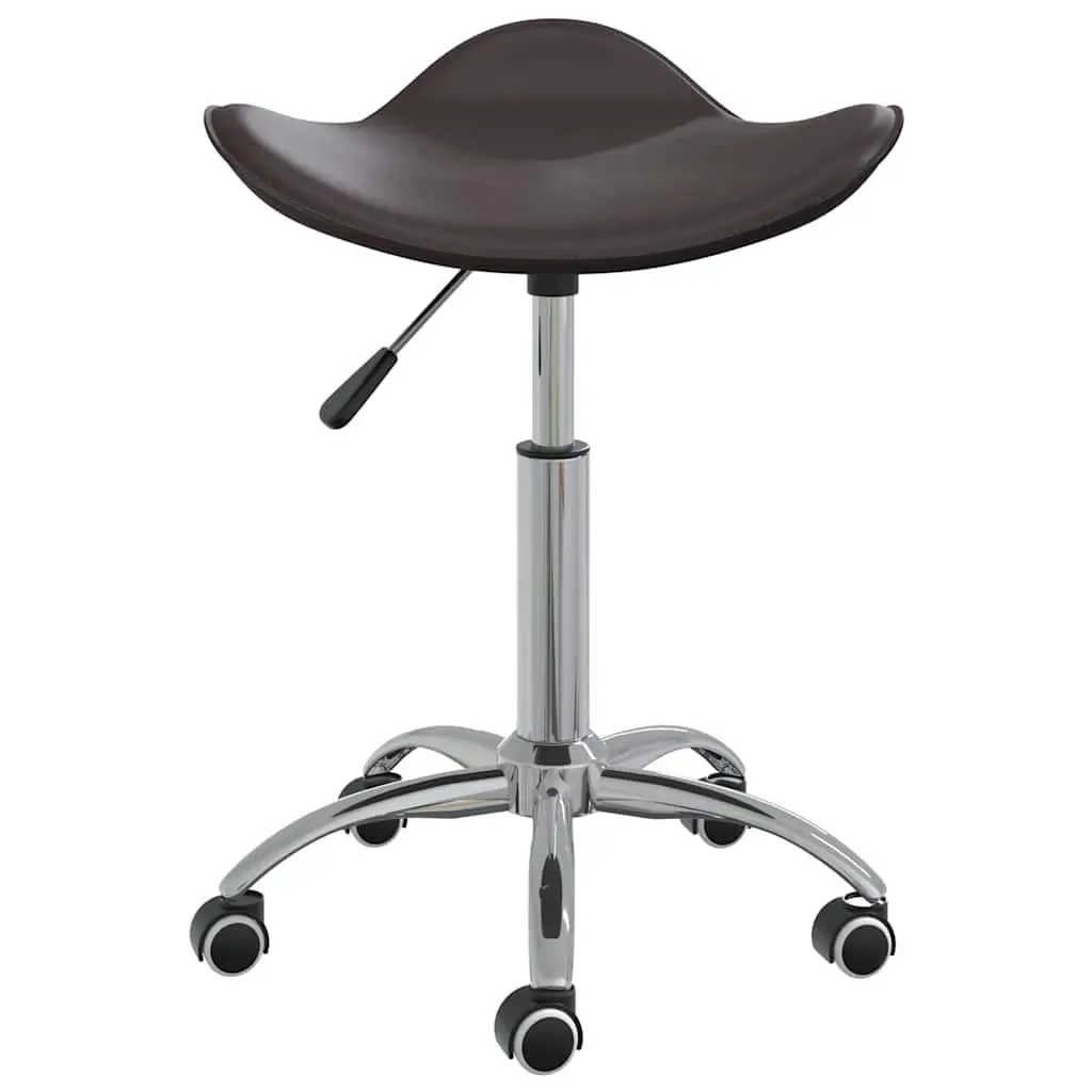 Office Chair Faux Leather Brown Height Adjustable Swivel