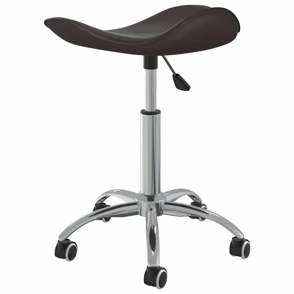 Office Chair Faux Leather Brown Height Adjustable Swivel