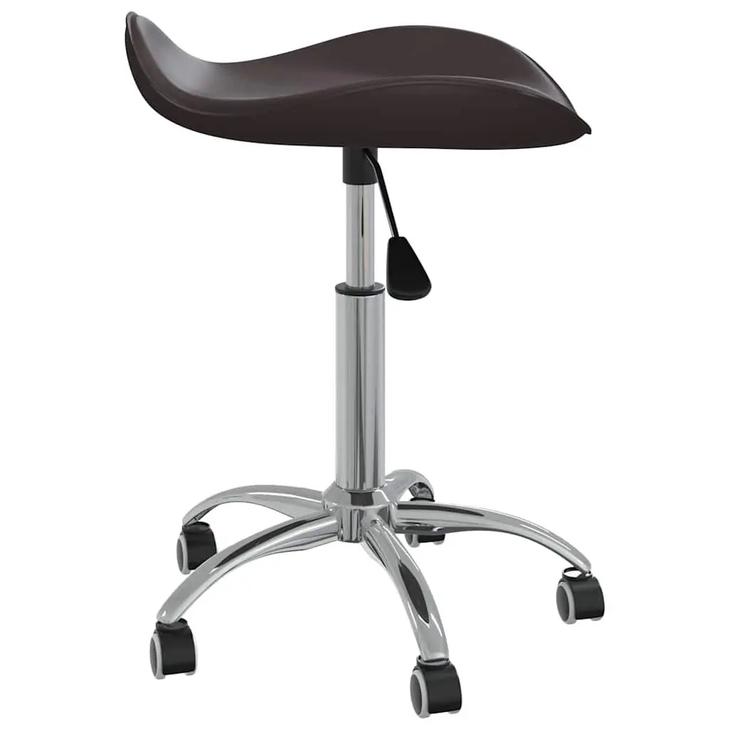 Office Chair Faux Leather Brown Height Adjustable Swivel