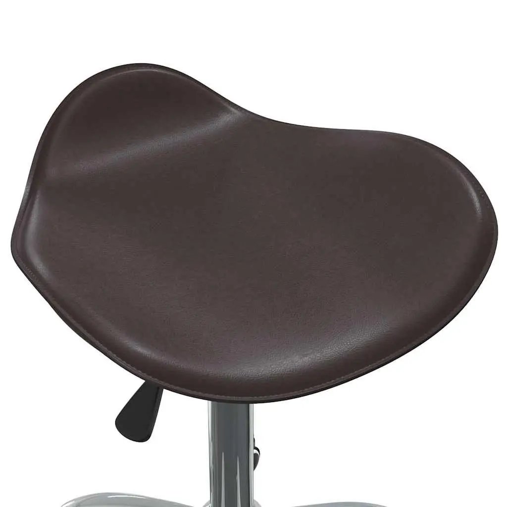 Office Chair Faux Leather Brown Height Adjustable Swivel