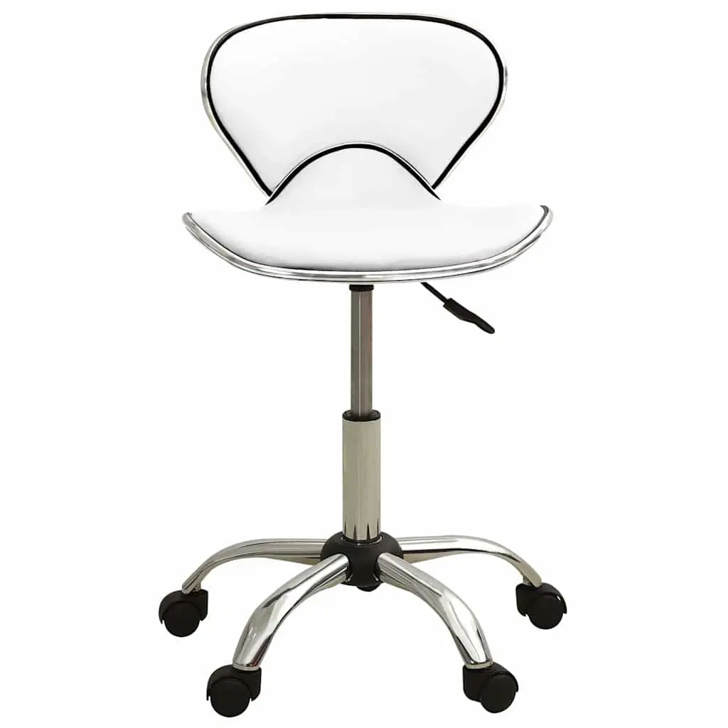 White Office Chair with Swivel and Mobility