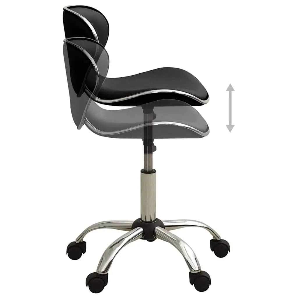 Office Chair Faux Leather Height Adjustable Black Swivel Desk Seat