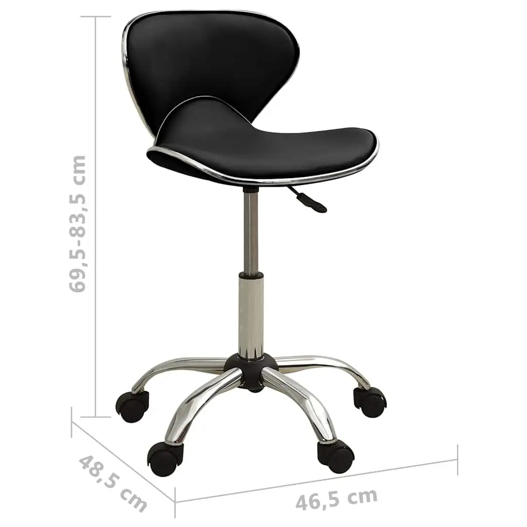 Office Chair Faux Leather Height Adjustable Black Swivel Desk Seat