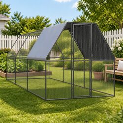 Galvanised Steel Outdoor Chicken Cage 2x6x2m for Small Animals