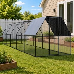Durable Galvanised Steel Outdoor Chicken Cage Run 2x10x2m