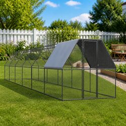 Heavy-Duty Outdoor Chicken Cage Run 2x12x2m Galvanised Steel