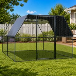 Large Galvanised Steel Outdoor Chicken Cage Enclosure