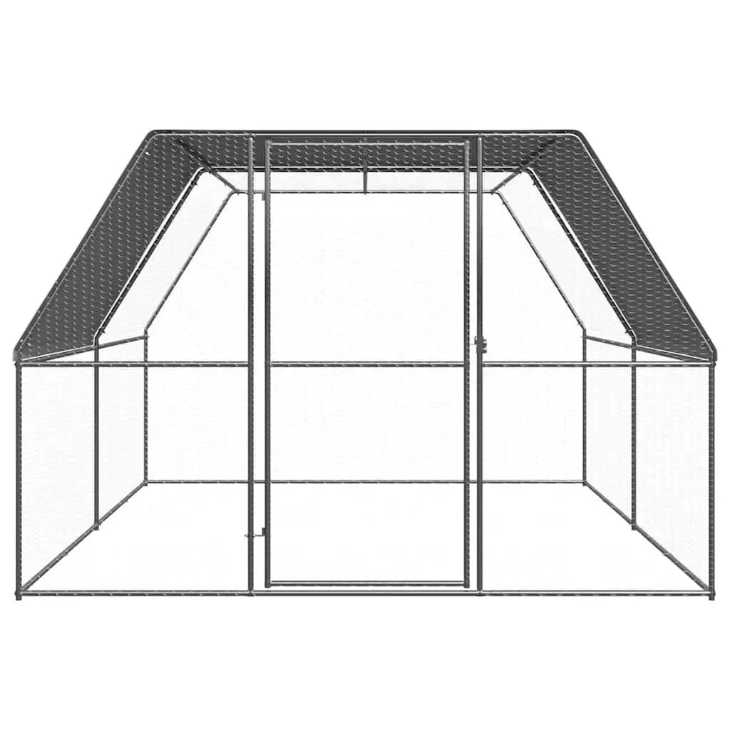 Chicken Cage Galvanised Steel 3 x 4 x 2 m Silver