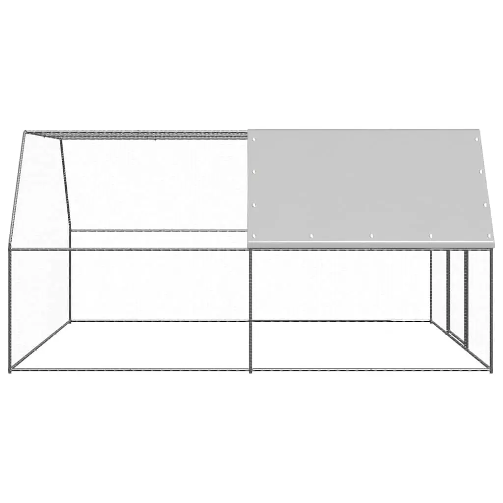 Chicken Cage Galvanised Steel 3 x 4 x 2 m Silver