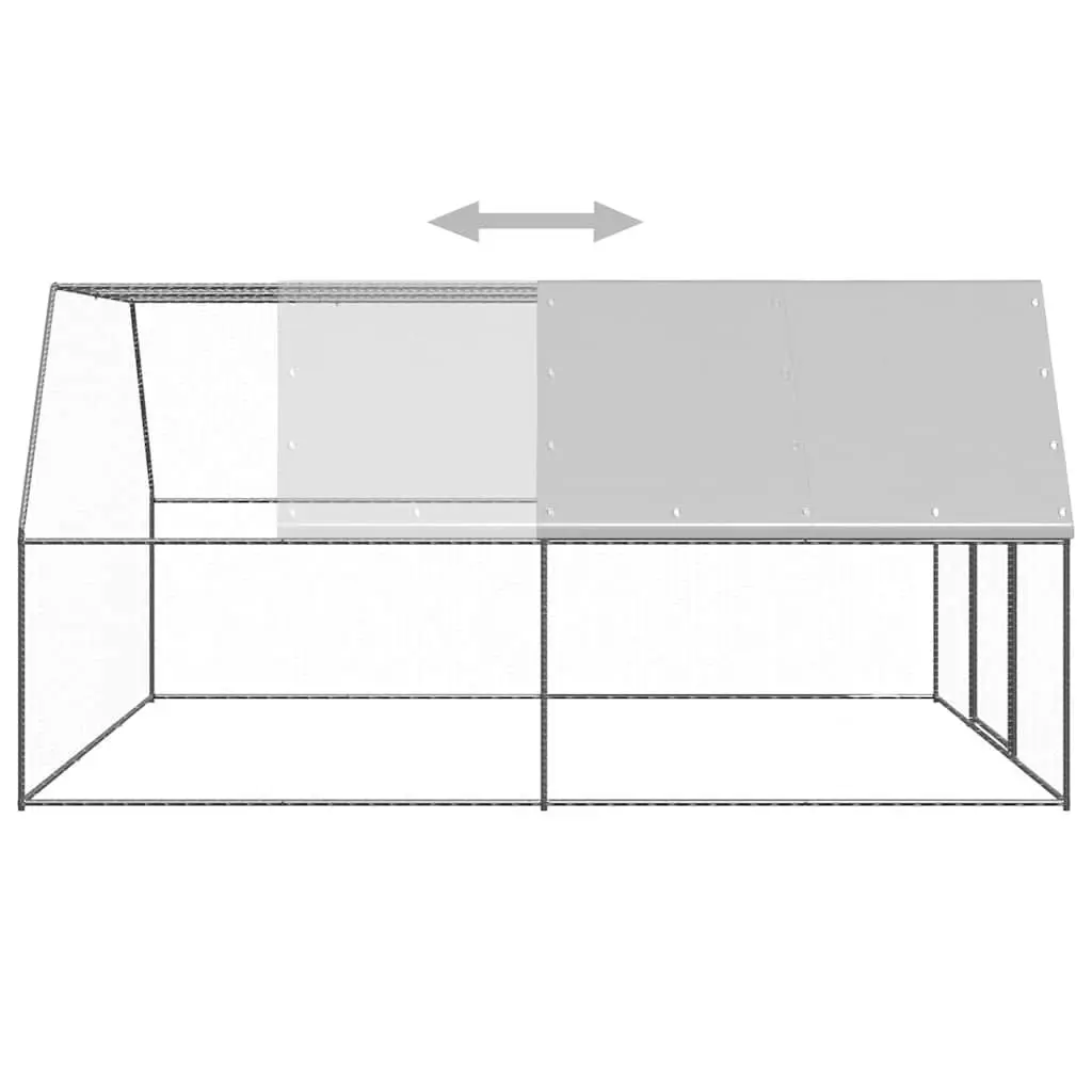 Chicken Cage Galvanised Steel 3 x 4 x 2 m Silver