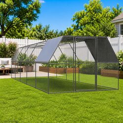 Spacious Galvanised Steel Chicken Cage for Small Animals