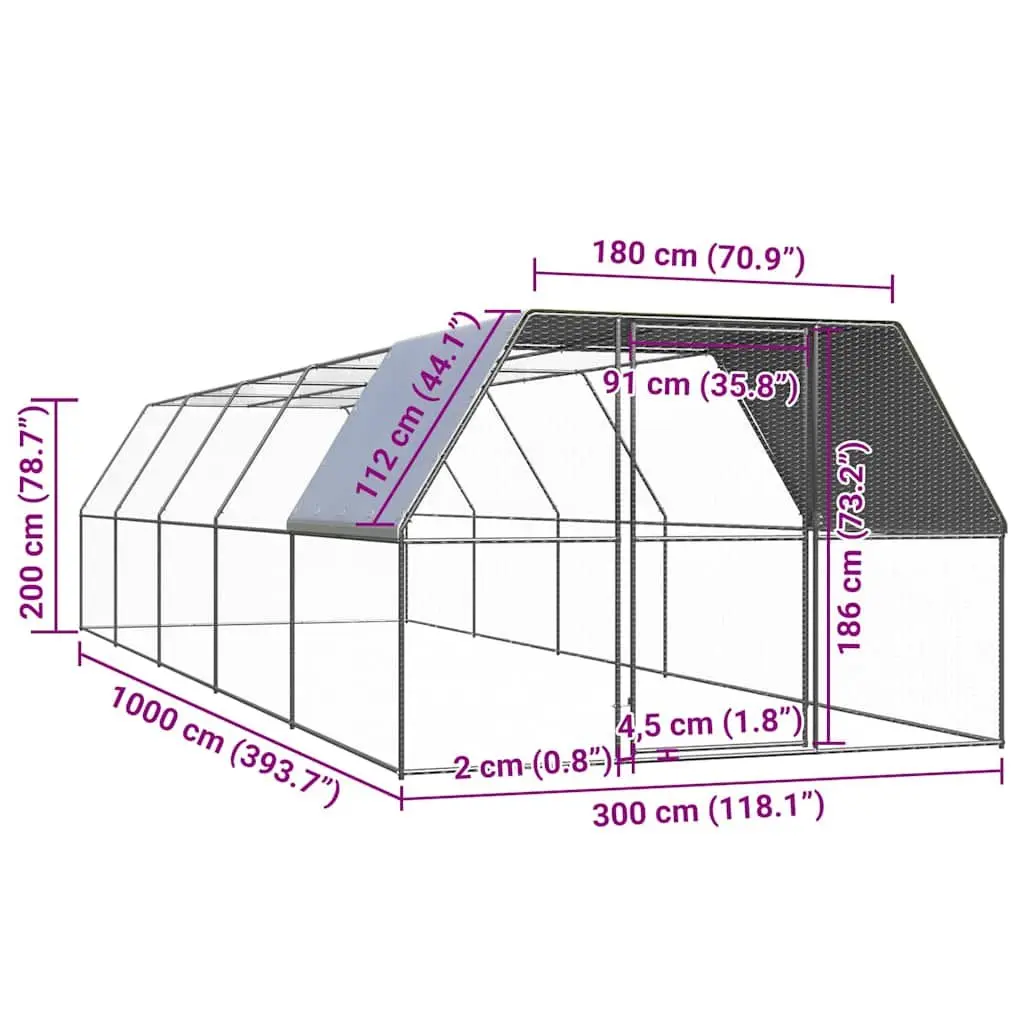 Galvanised Steel Chicken Cage for Small Animals
