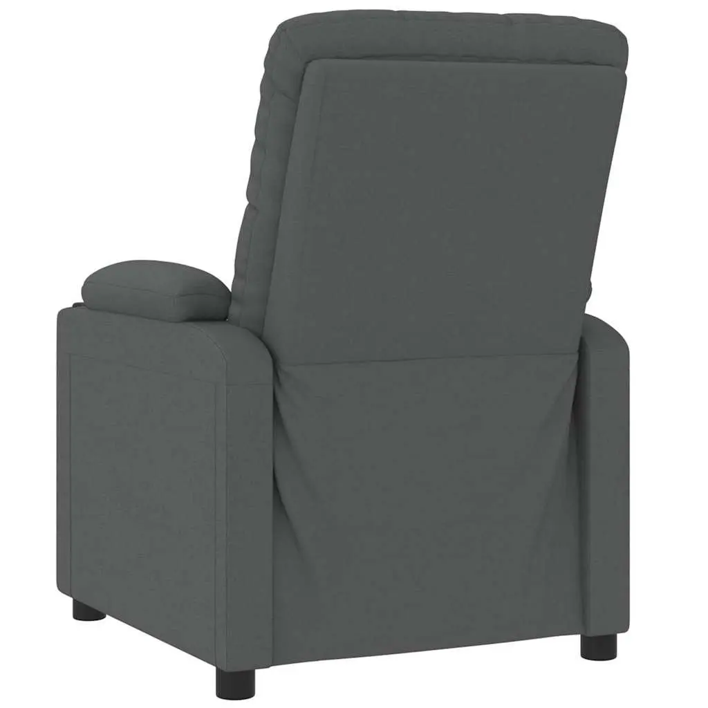Stand Up Massage Chair Grey Fabric Electric Recliner Lift Function Vibration