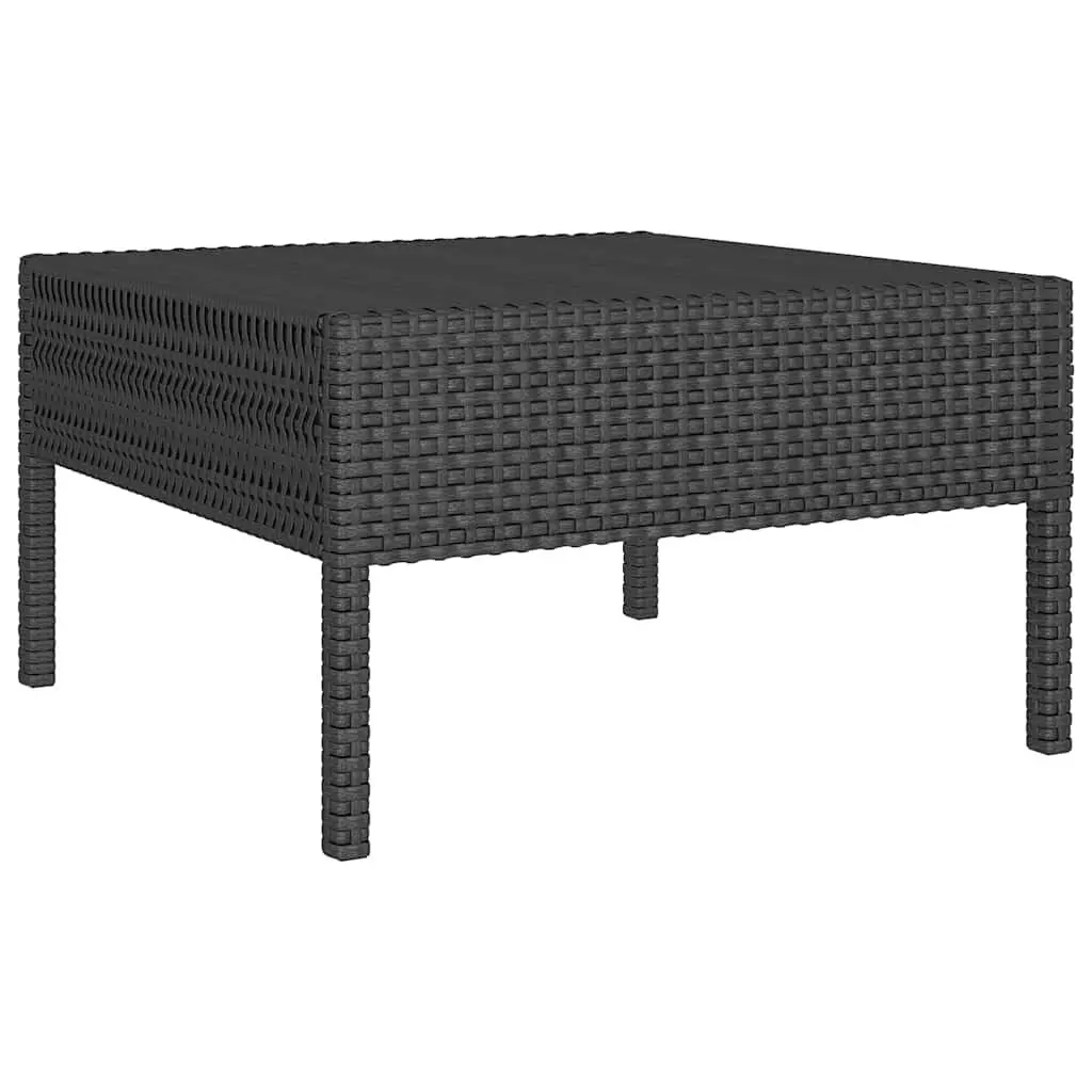 Garden Lounge Set Poly Rattan 6 Piece Outdoor Furniture Black