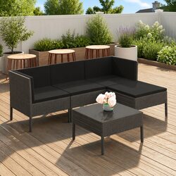 Premium 5-Piece Grey Outdoor Lounge Set for Your Garden