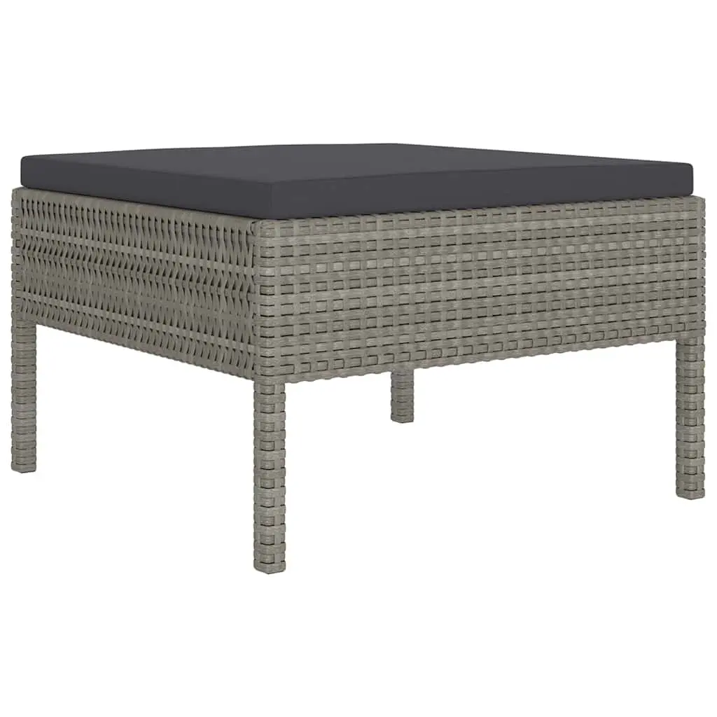 Garden Lounge Set PE Rattan 5 Piece Outdoor Furniture Patio Sectional Grey