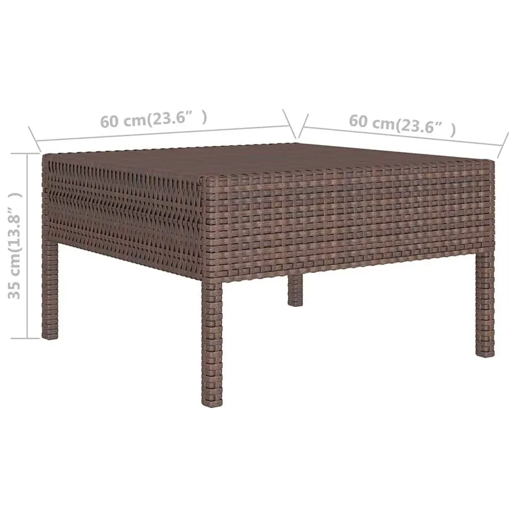 Garden Lounge Set PE Rattan 6 Piece Outdoor Furniture Brown
