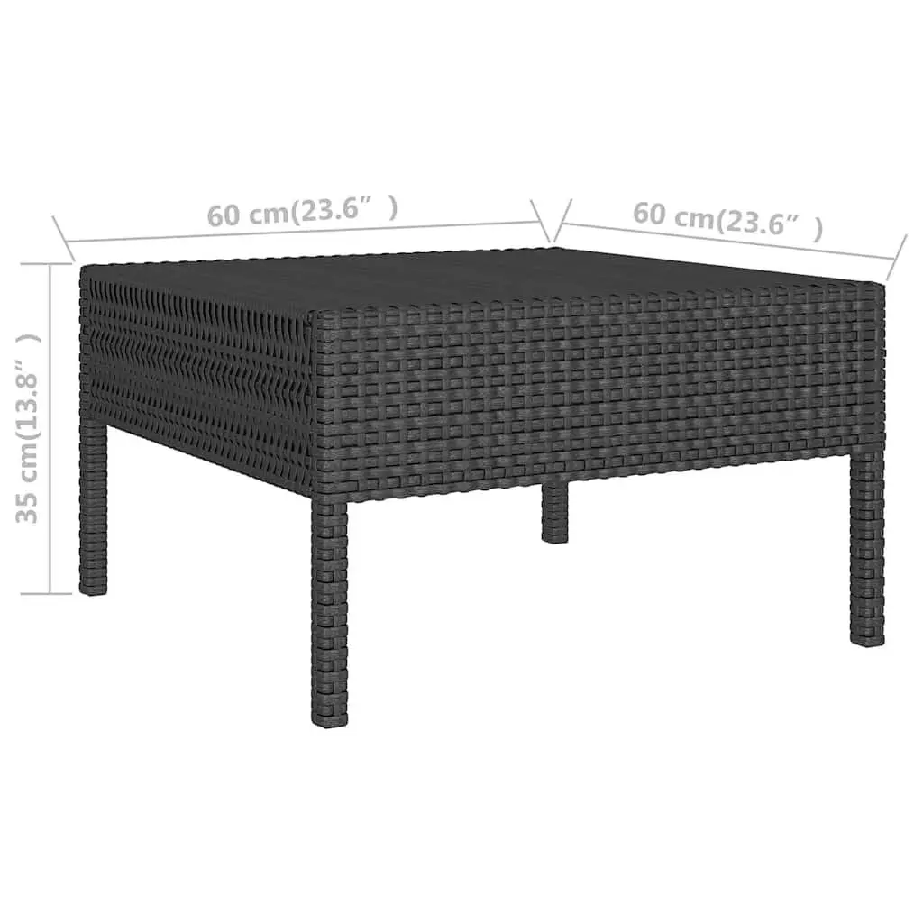9 Piece Garden Lounge Set PE Rattan Outdoor Furniture Patio Sofa with Cushions Black