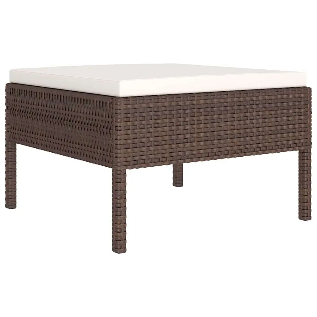 Garden Lounge Set PE Rattan 9 Piece Outdoor Patio Furniture Brown